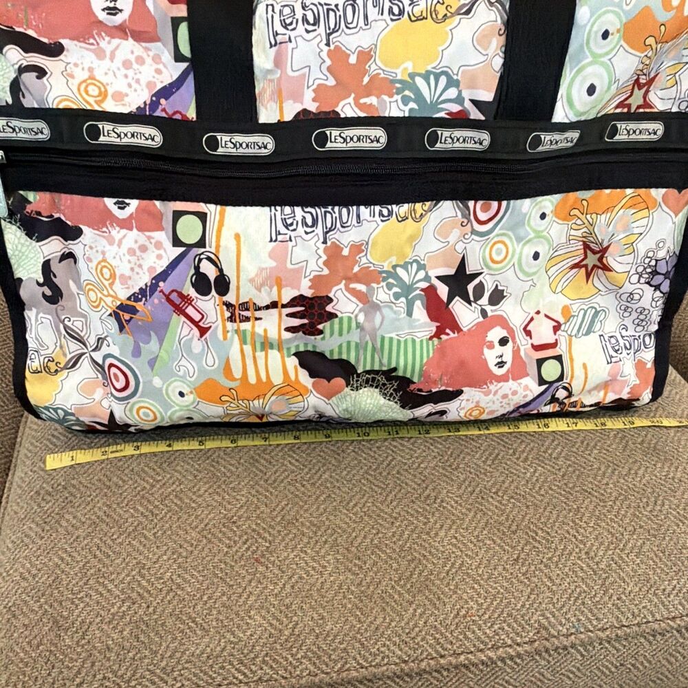LeSportsac Women’s Large Retired Art School Print Travel Weekender Duffle Zip - Picture 5 of 15
